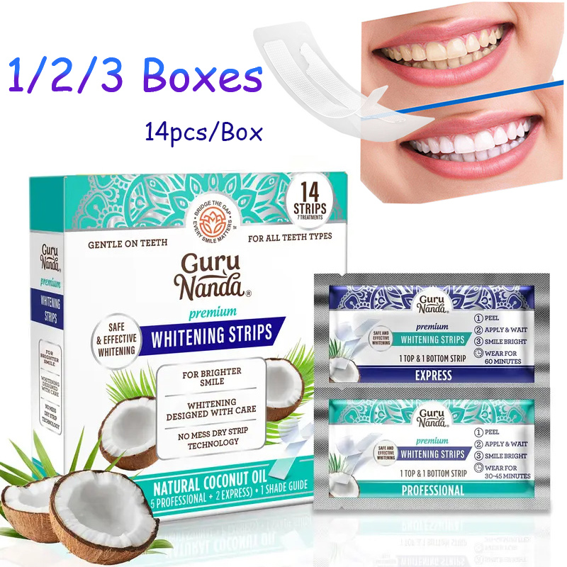 Teeth Whitening With Coconut Oil - 14 stks/doos Kokosolie Tanden Witte Strips,