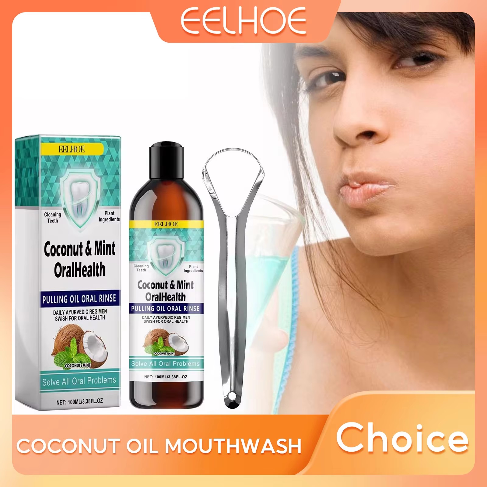 Teeth Whitening With Coconut Oil - EELHOE Mint Kokosolie Trekken Mondwater Tanden