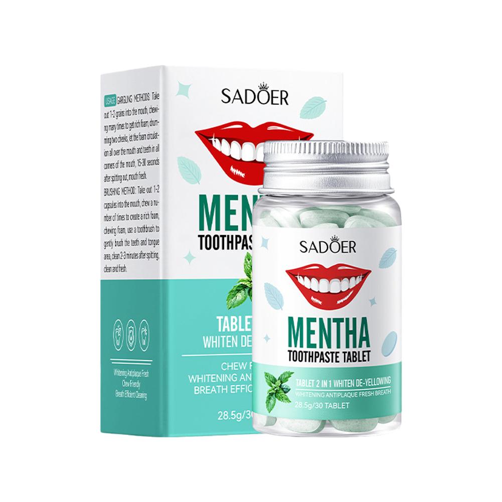 Whitening Mouthwash - Mint Stevige Tandpasta Tabletten Mint Smaken