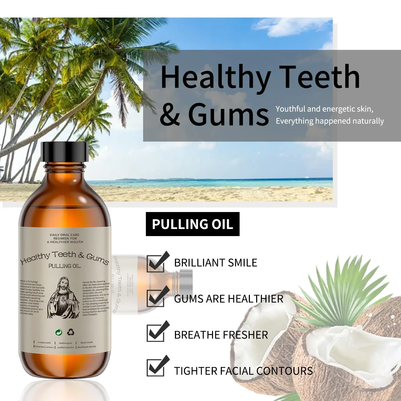 Kokosolie mondwater - Frisse a - Whitening Mouthwash recensie en prijs
