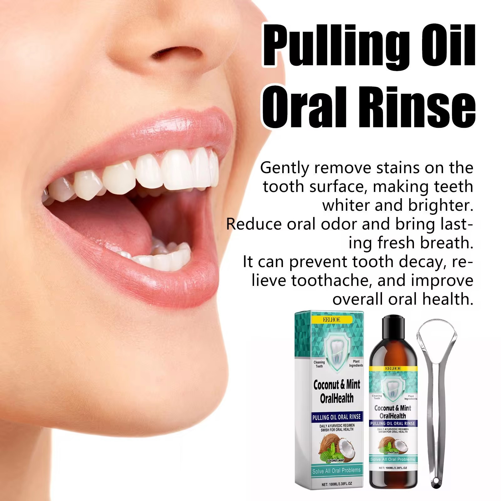 EELHOE Mint Kokosolie Trekken  - Teeth Whitening With Coconut Oil recensie en prijs